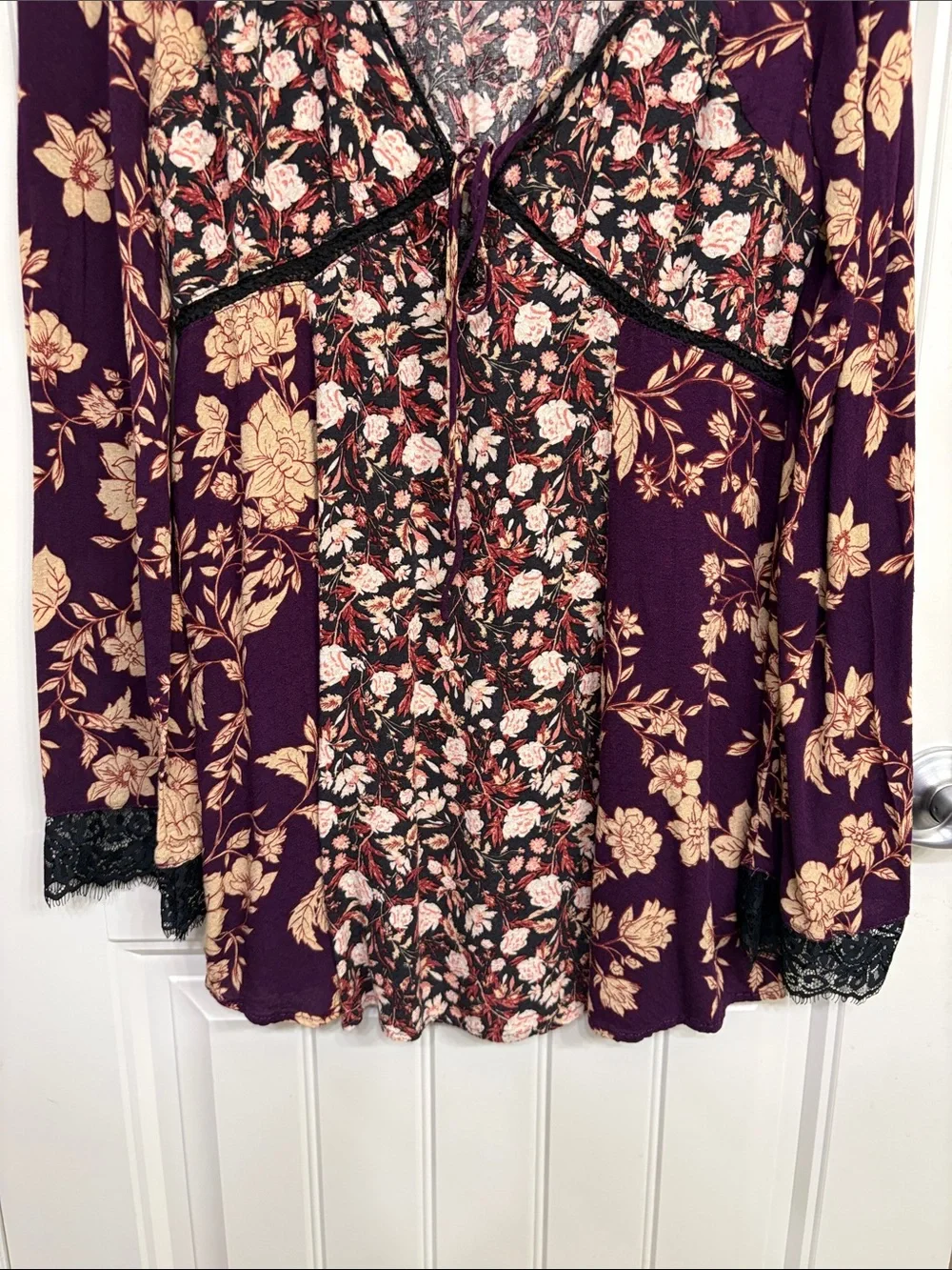 Free People Odette Floral Long Sleeve Tunic‎ Size L